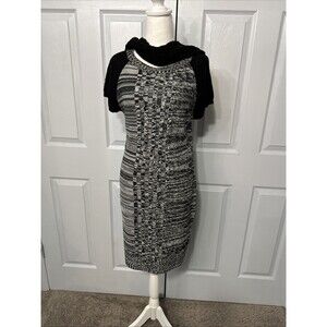 NWT‎ Red Paint XL 2 pc Dress Women Sweater Knit Sheath Midi and Infinity Scarf